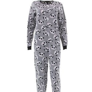 New Rene Rofe Panda Gray Footed Pajama Onesie S